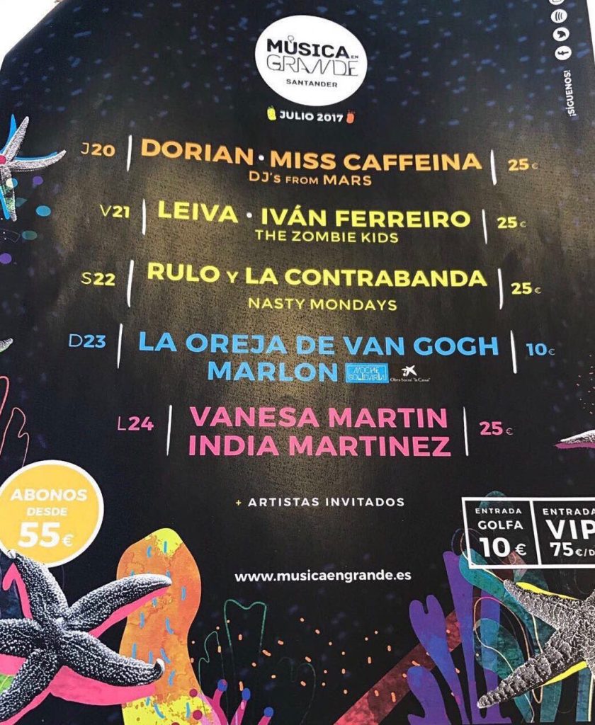 Conciertos Semana Grande Santander 2017
